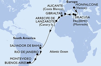 Transatlántico desde Venecia a Buenos Aires 🚢🌍
