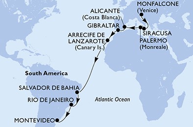 Transatlántico desde Venecia a Montevideo 🚢🌍